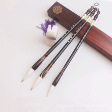 Conjunto de escova de escrita chinesa, cabo de madeira e escova de caligrafia de cabelo de texugo, pincel INK